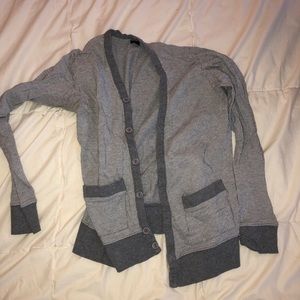 Gray & White Stripe Cardigan